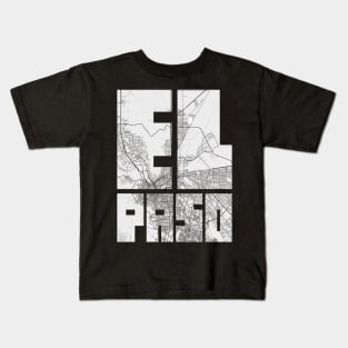 El Paso, USA City Map Typography - Light Kids T-Shirt